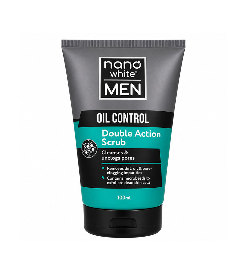 NANO WHITE MEN Oil Control Double Action Scrub for Men 100ml