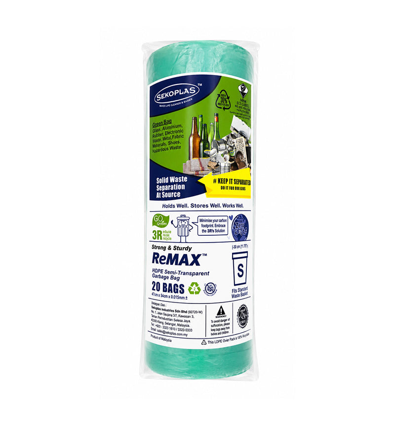 SEKOPLAS	ReMAX Green Sorting Garbage Bag (Size S) 20S