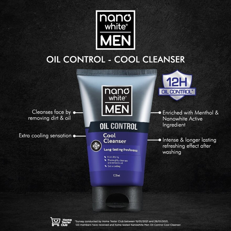 NANO WHITE MEN Oil Control Cool Cleanser for Men	100ml tube