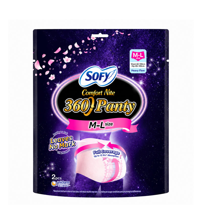 SOFY Comfort Nite 360 Panty Disposable Overnight Underwear M-L