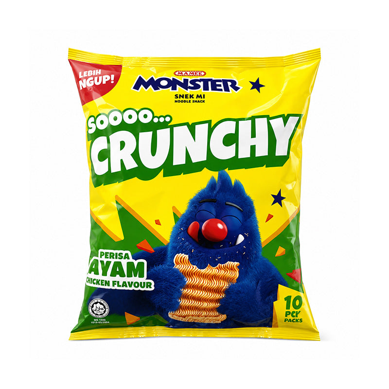 MAMEE MONSTER Malaysian Crunchy Noodle Snack 10 Packs Per Bag