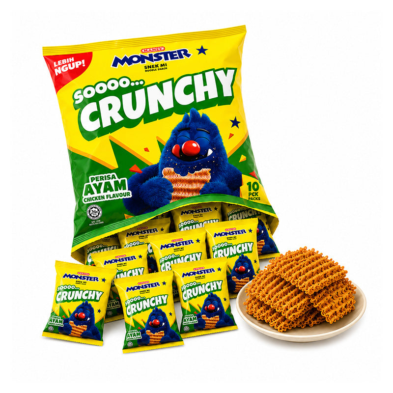 MAMEE MONSTER Malaysian Crunchy Noodle Snack 10 Packs Per Bag