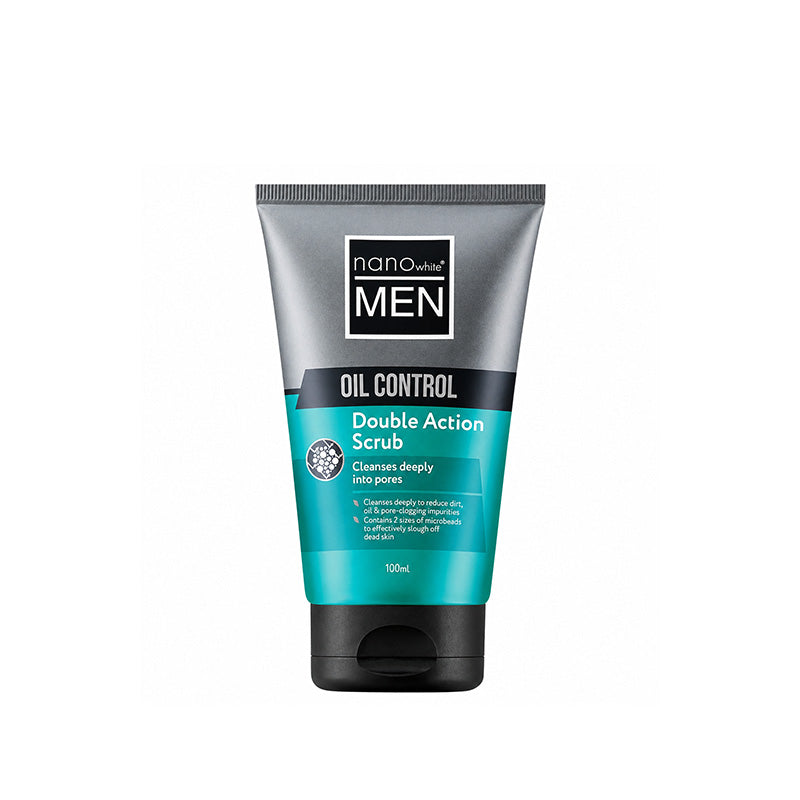 NANO WHITE MEN Oil Control Double Action Scrub for Men 100ml
