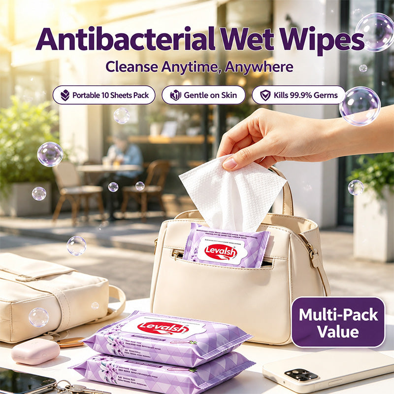 LEVALSH Antibacterial Wipes 3-Pack Bundle