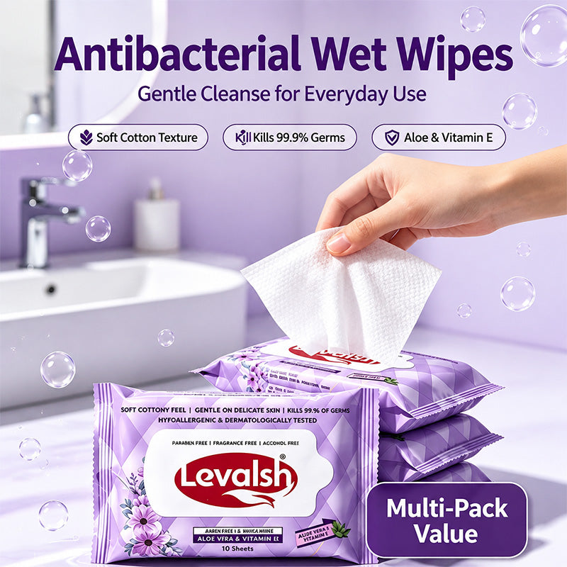 LEVALSH Antibacterial Wipes 3-Pack Bundle