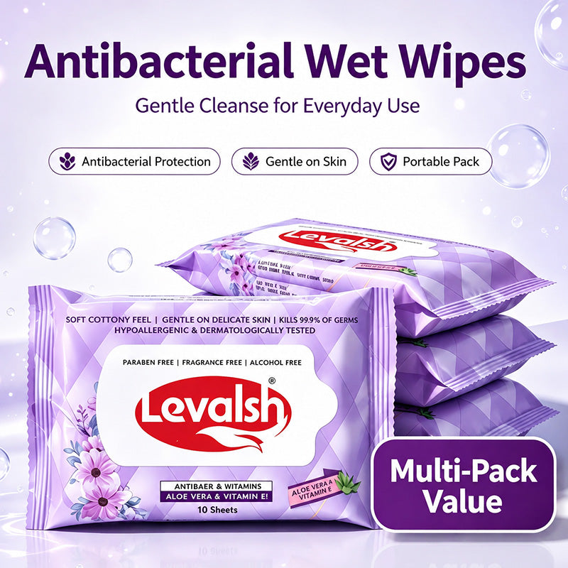 LEVALSH Antibacterial Wipes 3-Pack Bundle