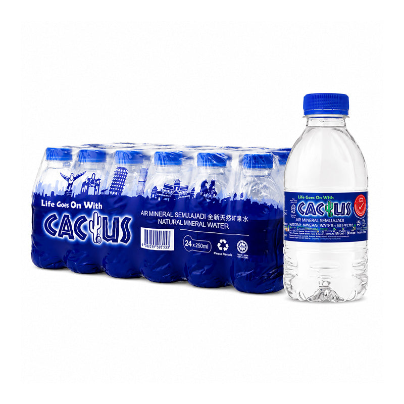 CACTUS Natural Mineral Water 250ml × 24 Bottles Tray Pack