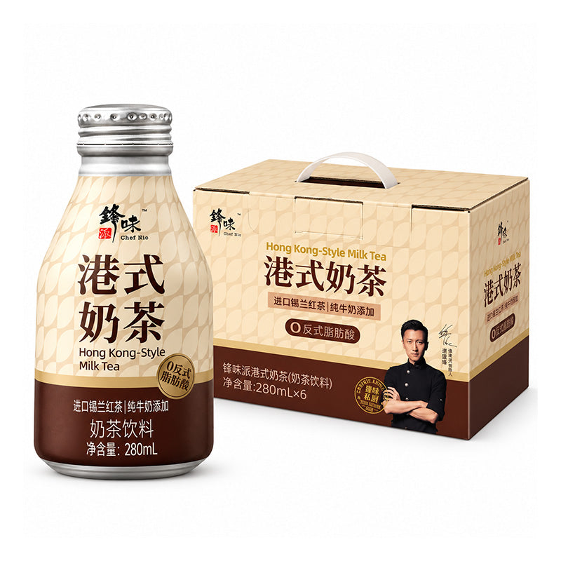 Chef Nic Hong Kong‑Style Milk Tea Drink 280mL Bottle, Ceylon Black Tea Milk Tea