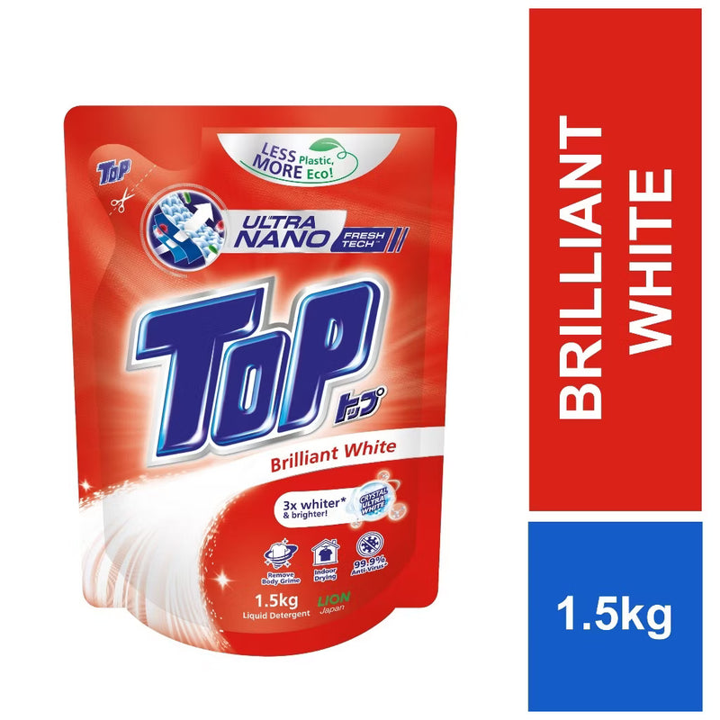 TOP TOP Ultra Nano Fresh Tech Brilliant White Liquid Detergent 1.5KG