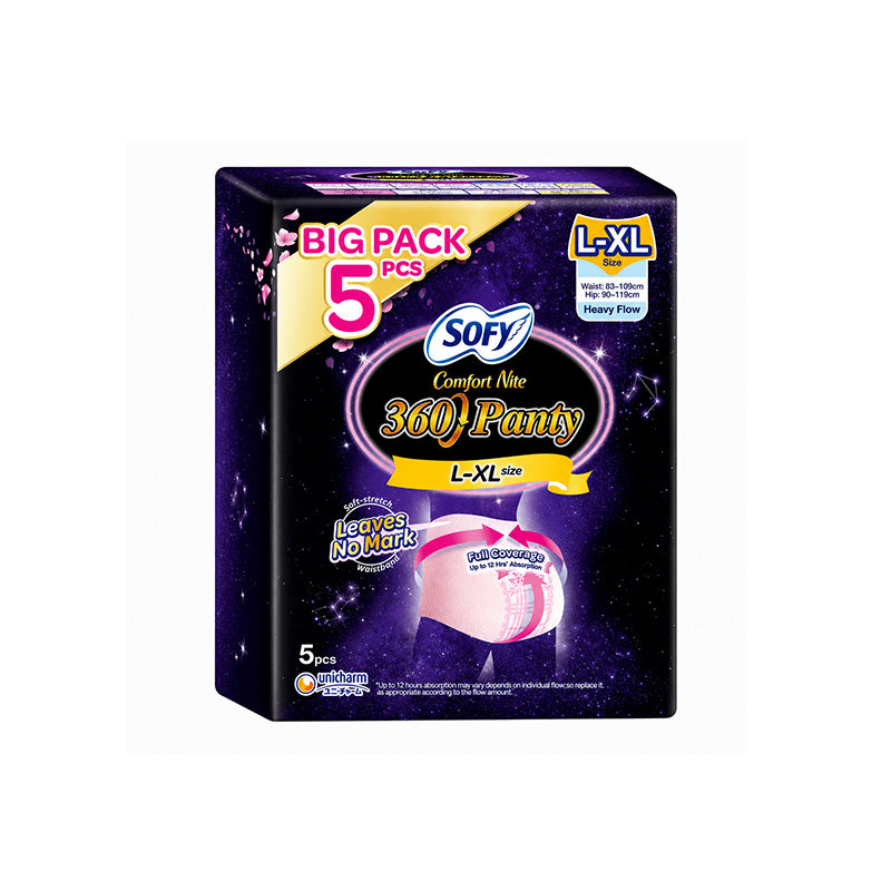 SOFY	Comfort Nite 360 Panty Overnight Disposable Underwear L-XL*5